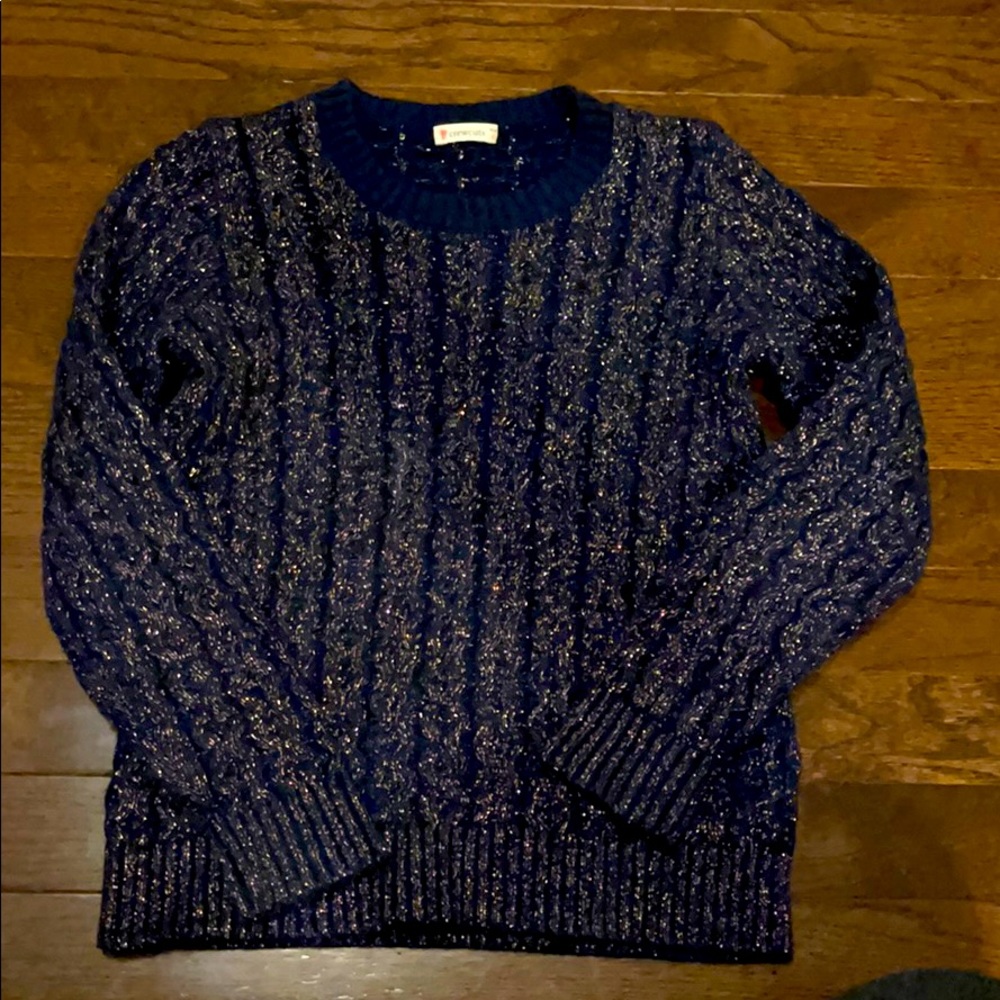 Crewcuts size medium navy and gold sweater